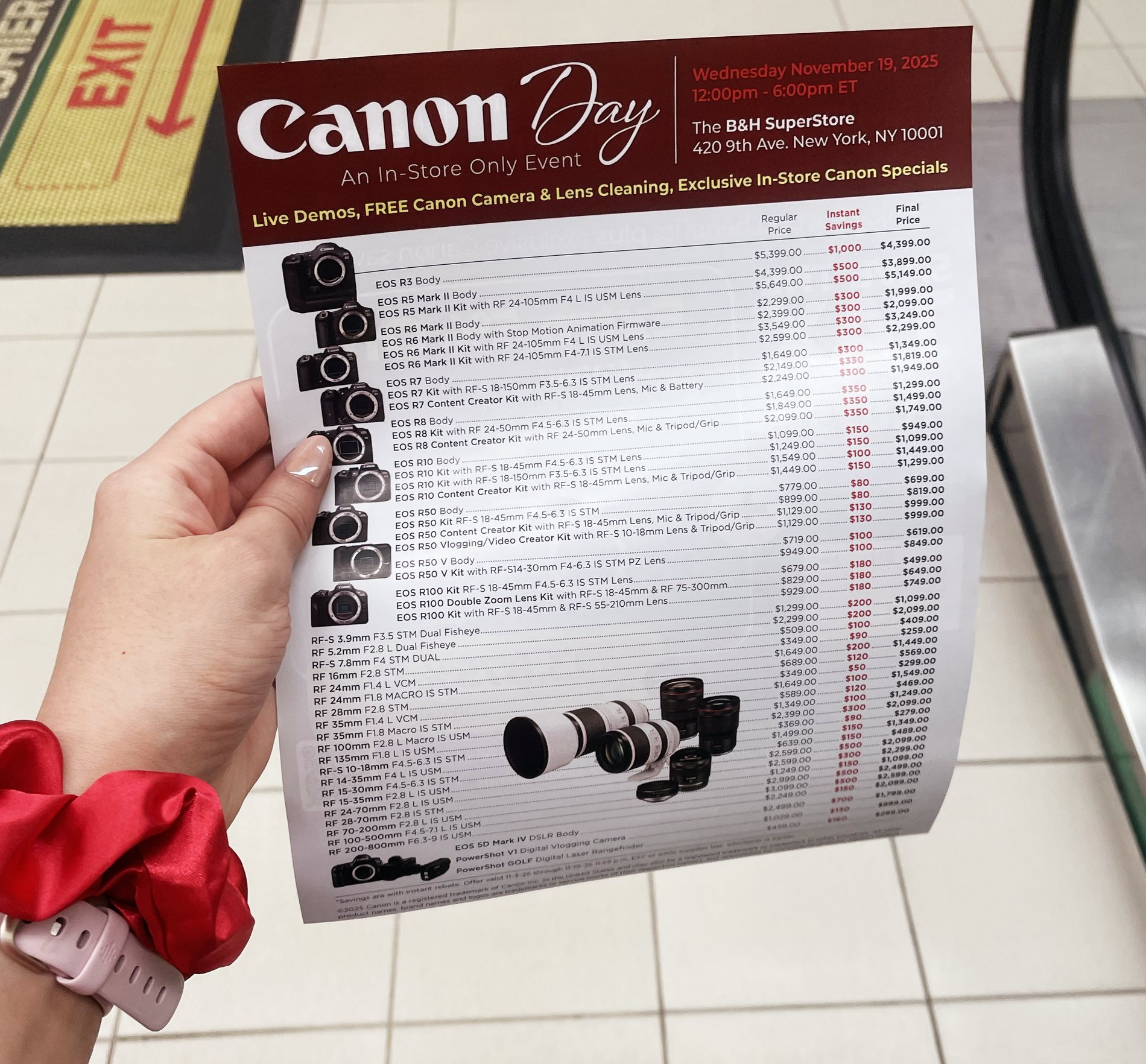 Printed Canon Day in-store promotion and special offers