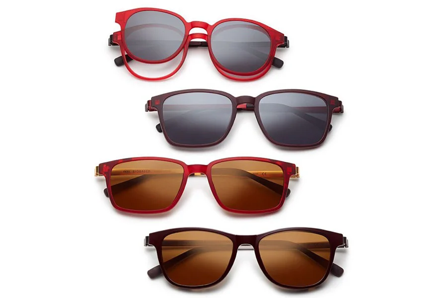 Red eyewear product photography